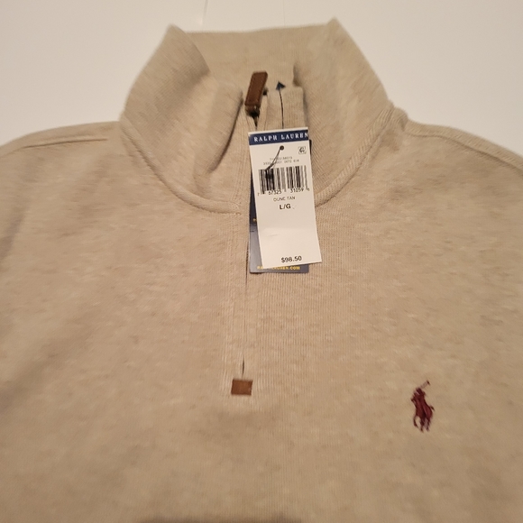 Polo Ralph Lauren Luxury Jersey Quarter-Zip Tan - Picture 15 of 16